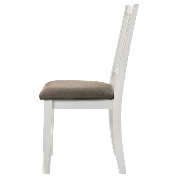 Appleton Wood Dining Side Chair Distressed White (Set of 2) - Walo Furniture