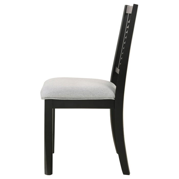 Appleton Wood Dining Side Chair Washed Black (Set of 2) - Walo Furniture