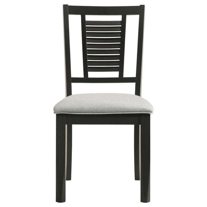 Appleton Wood Dining Side Chair Washed Black (Set of 2) - Walo Furniture