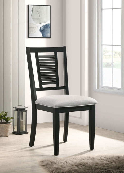 Appleton Wood Dining Side Chair Washed Black (Set of 2) - Walo Furniture