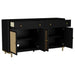 Arini 2 - drawer Cane Door Dining Sideboard Server Black - Walo Furniture