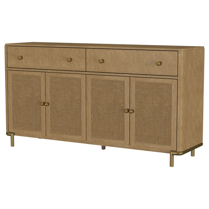 Arini 2 - drawer Cane Door Dining Sideboard Server Sand Wash - Walo Furniture