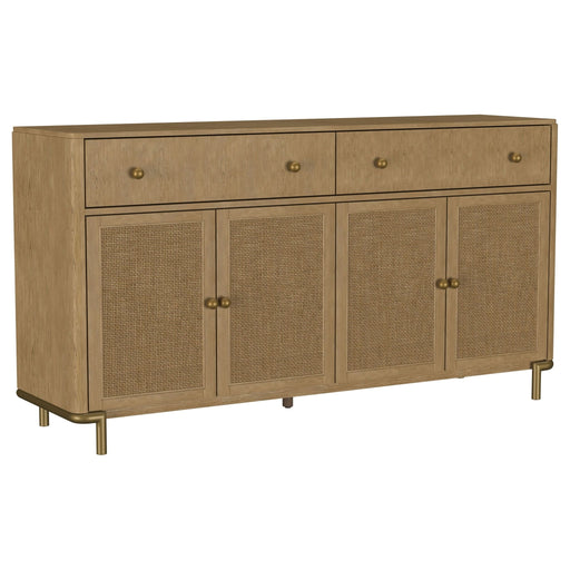 Arini 2 - drawer Cane Door Dining Sideboard Server Sand Wash - Walo Furniture