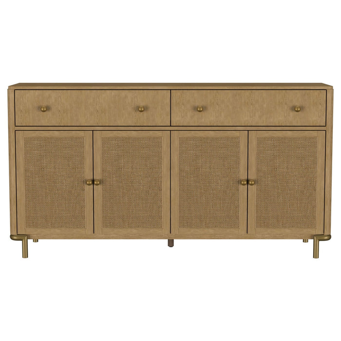 Arini 2 - drawer Cane Door Dining Sideboard Server Sand Wash - Walo Furniture