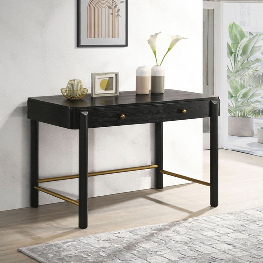 Arini 2 - drawer Vanity Desk Makeup Table Black - Walo Furniture