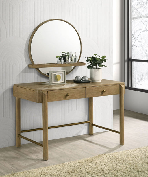 Arini 2 - piece Makeup Vanity Table and Mirror Set Sand Wash - Walo Furniture