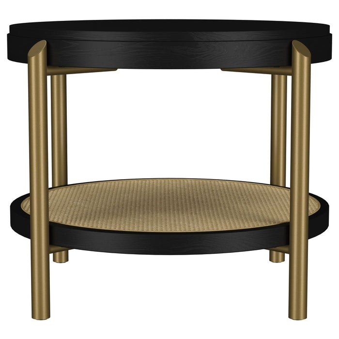 Arini 2 - piece Round Coffee and End Table Set Black - Walo Furniture