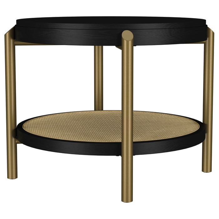 Arini 2 - piece Round Coffee and End Table Set Black - Walo Furniture