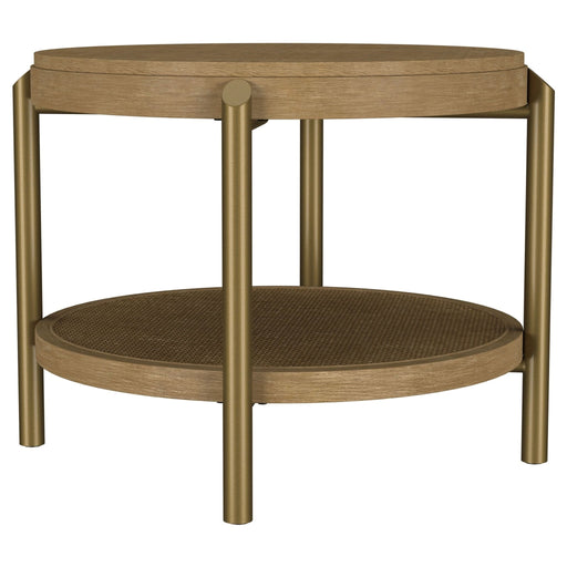 Arini 2 - piece Round Coffee and End Table Set Sand Wash - Walo Furniture