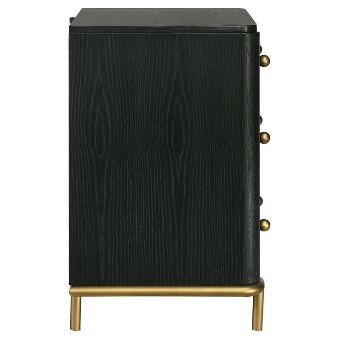 Arini 3 - drawer Nightstand Black - Walo Furniture