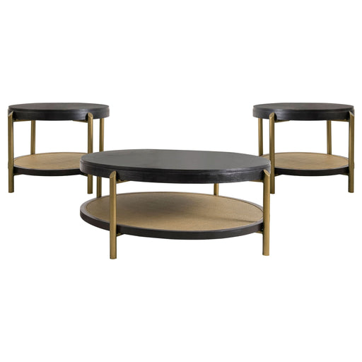 Arini 3 - piece Round Coffee and End Table Set Black - Walo Furniture