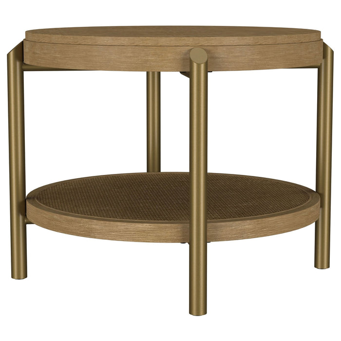 Arini 3 - piece Round Coffee and End Table Set Sand Wash - Walo Furniture