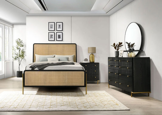 Arini 4 - piece Queen Bedroom Set Black and Natural - Walo Furniture