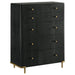 Arini 5 - drawer Bedroom Chest Black - Walo Furniture