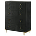 Arini 5 - drawer Bedroom Chest Black - Walo Furniture