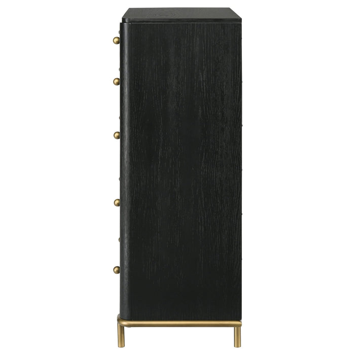 Arini 5 - drawer Bedroom Chest Black - Walo Furniture