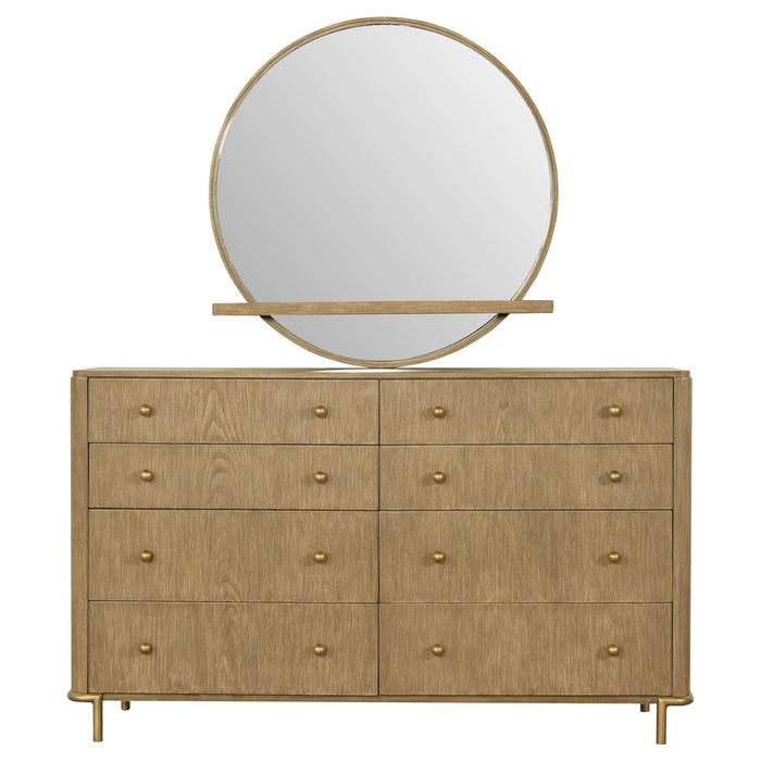 Arini 8 - drawer Dresser with Mirror Sand Wash - Walo Furniture