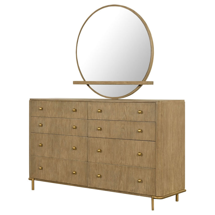 Arini 8 - drawer Dresser with Mirror Sand Wash - Walo Furniture