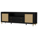 Arini Rattan Cane 2 - door TV Stand Media Console Black - Walo Furniture