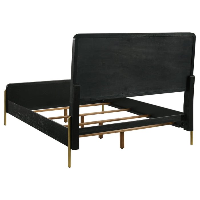 Arini Rattan Eastern King Panel Bed Black and Natural - Walo Furniture