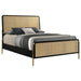 Arini Rattan Eastern King Panel Bed Black and Natural - Walo Furniture