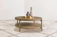 Arini Round Coffee Table With Storage Shelf Sand Wash - Walo Furniture