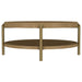 Arini Round Coffee Table With Storage Shelf Sand Wash - Walo Furniture