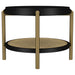 Arini Round End Side Table With Storage Shelf Black - Walo Furniture