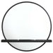 Arini Round Vanity Wall Mirror with Shelf Black - Walo Furniture