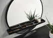 Arini Round Vanity Wall Mirror with Shelf Black - Walo Furniture