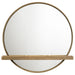 Arini Round Vanity Wall Mirror with Shelf Sand Wash - Walo Furniture