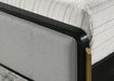 Arini Upholstered Eastern King Panel Bed Black and Grey - Walo Furniture