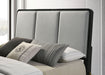 Arini Upholstered Eastern King Panel Bed Black and Grey - Walo Furniture