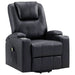 Armstrong Upholstered Power Lift Massage Recliner Black - Walo Furniture