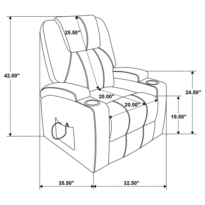 Armstrong Upholstered Power Lift Massage Recliner Black - Walo Furniture