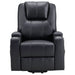 Armstrong Upholstered Power Lift Massage Recliner Black - Walo Furniture