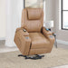 Armstrong Upholstered Power Lift Massage Recliner Camel - Walo Furniture