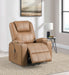 Armstrong Upholstered Power Lift Massage Recliner Camel - Walo Furniture