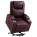 Armstrong Upholstered Power Lift Massage Recliner Wine - Walo Furniture