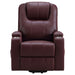 Armstrong Upholstered Power Lift Massage Recliner Wine - Walo Furniture