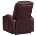 Armstrong Upholstered Power Lift Massage Recliner Wine - Walo Furniture