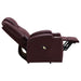 Armstrong Upholstered Power Lift Massage Recliner Wine - Walo Furniture