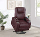 Armstrong Upholstered Power Lift Massage Recliner Wine - Walo Furniture