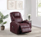 Armstrong Upholstered Power Lift Massage Recliner Wine - Walo Furniture