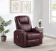 Armstrong Upholstered Power Lift Massage Recliner Wine - Walo Furniture