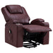 Armstrong Upholstered Power Lift Massage Recliner Wine - Walo Furniture