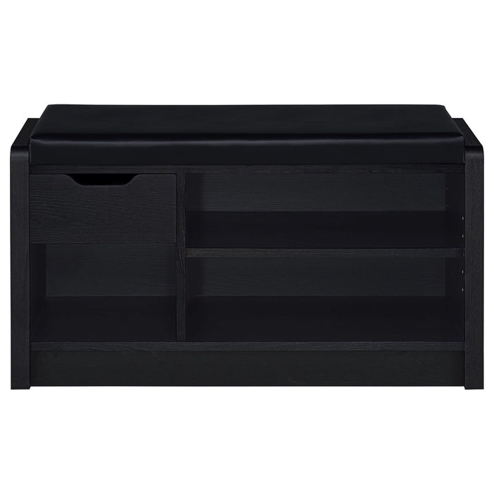 Arrington Storage Bench Black - Walo Furniture