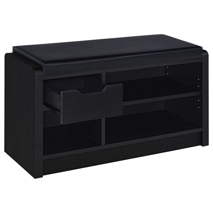 Arrington Storage Bench Black - Walo Furniture