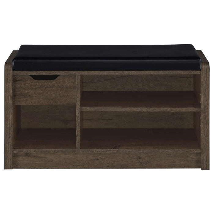 Arrington Storage Bench Smoked Oak - Walo Furniture