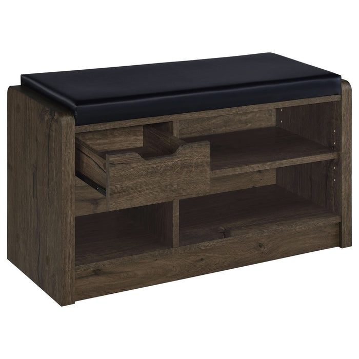 Arrington Storage Bench Smoked Oak - Walo Furniture